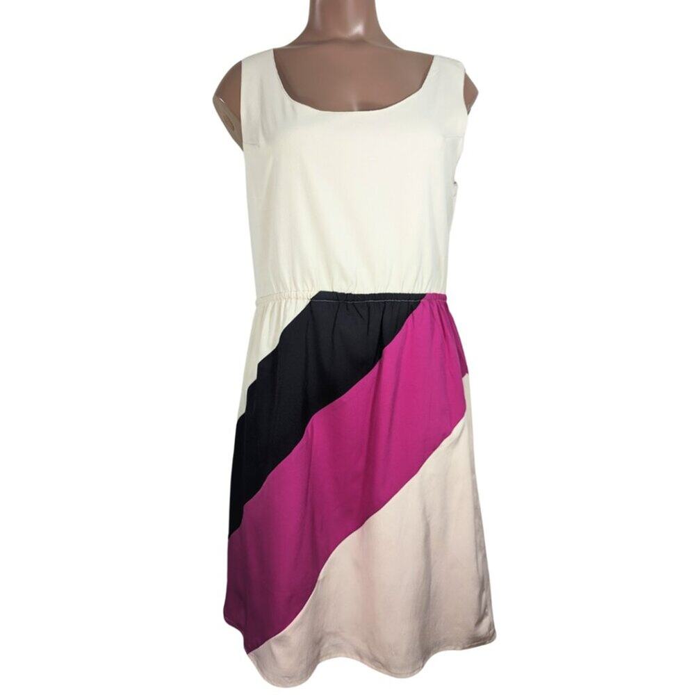 vfish Small Sleeveless Colorblock Casual Party Silky Mini Dress